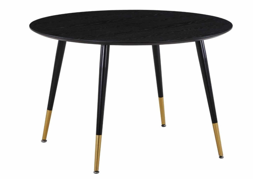 Arrild Spisebord, Ø115 cm | Sort/guld