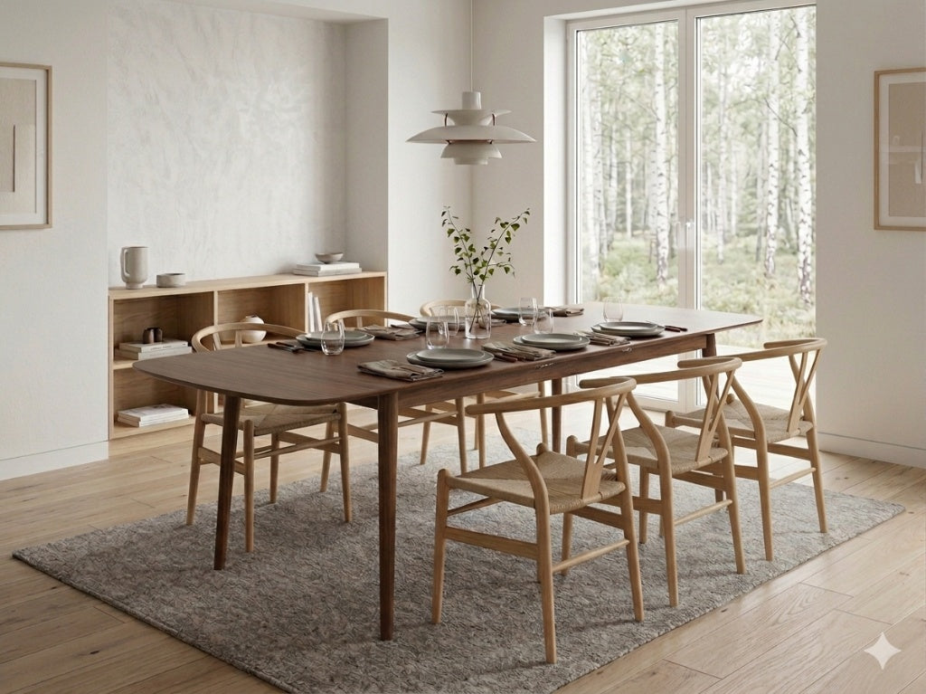 Xamira Spisebord, 180/219x90x75 cm inkl. tillægsplade | Valnød