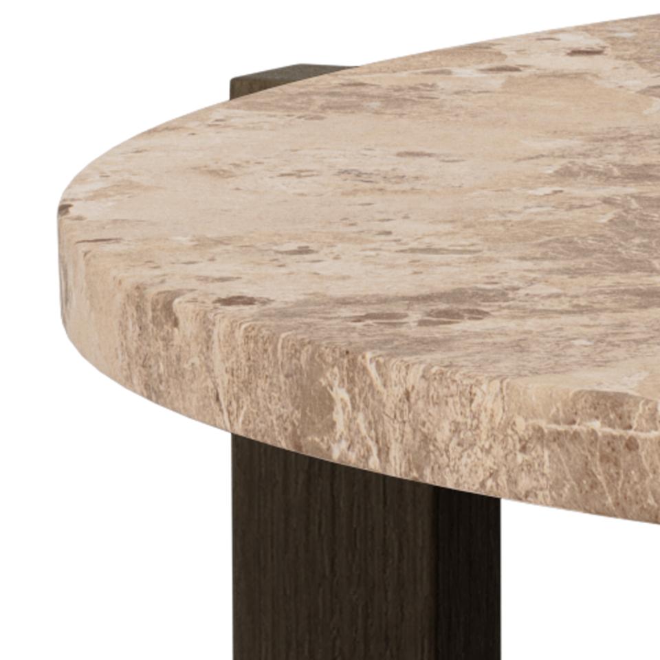 Dorsett Sofabord, Ø80 x 40 cm | Ægte marmor