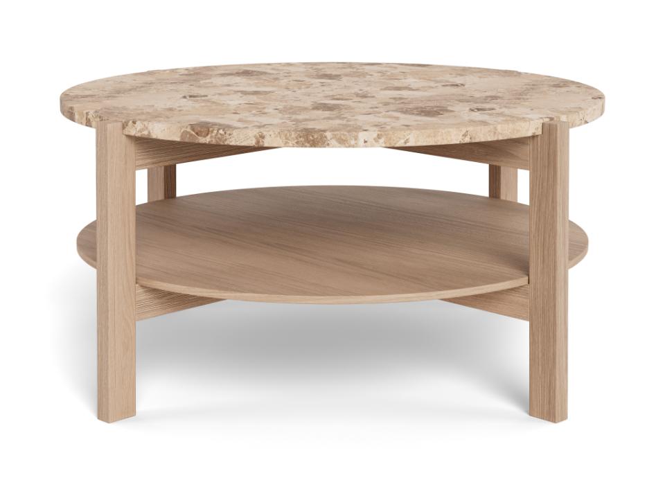 Dorsett Sofabord, Ø80 x 40 cm | Ægte lys marmor