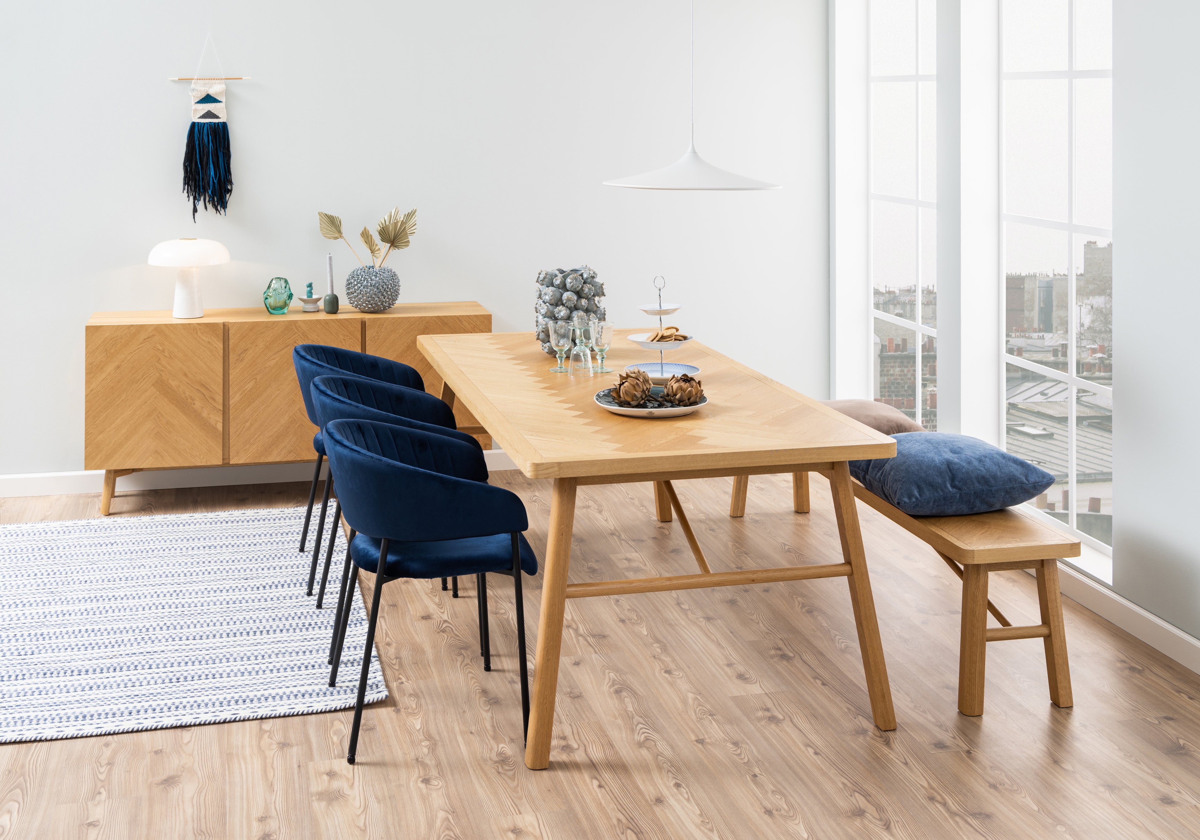 Hauge Spisebord , 200 x 75 cm| Sildebens mønster