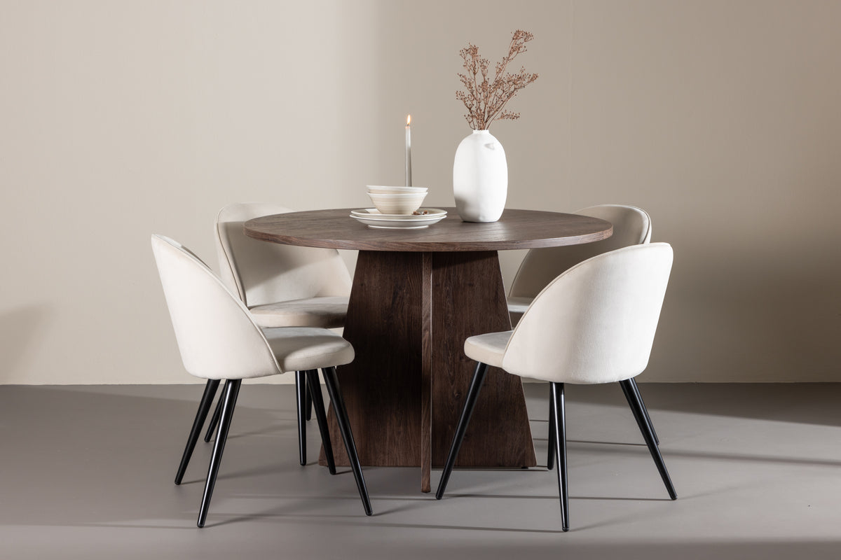 Nausta & Rana Spisebordssæt | Spisebord + 4 stole