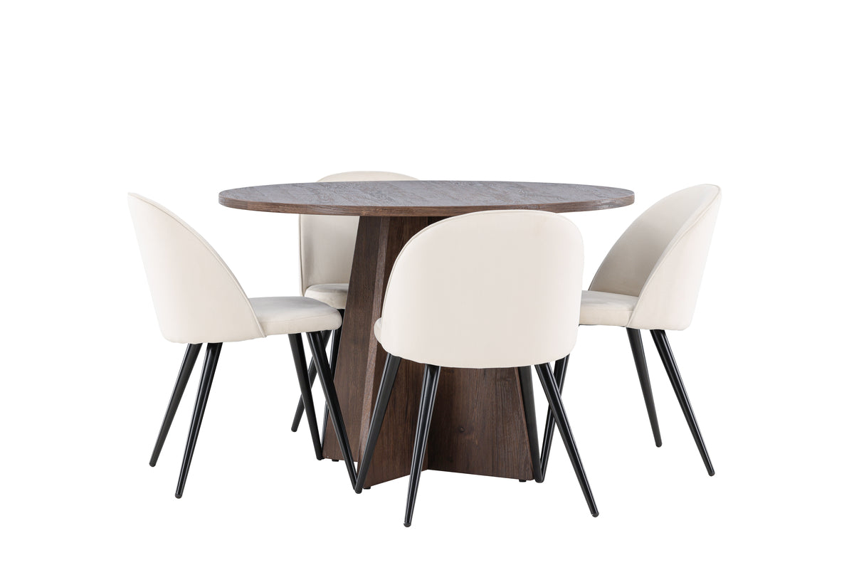 Nausta & Rana Spisebordssæt | Spisebord + 4 stole