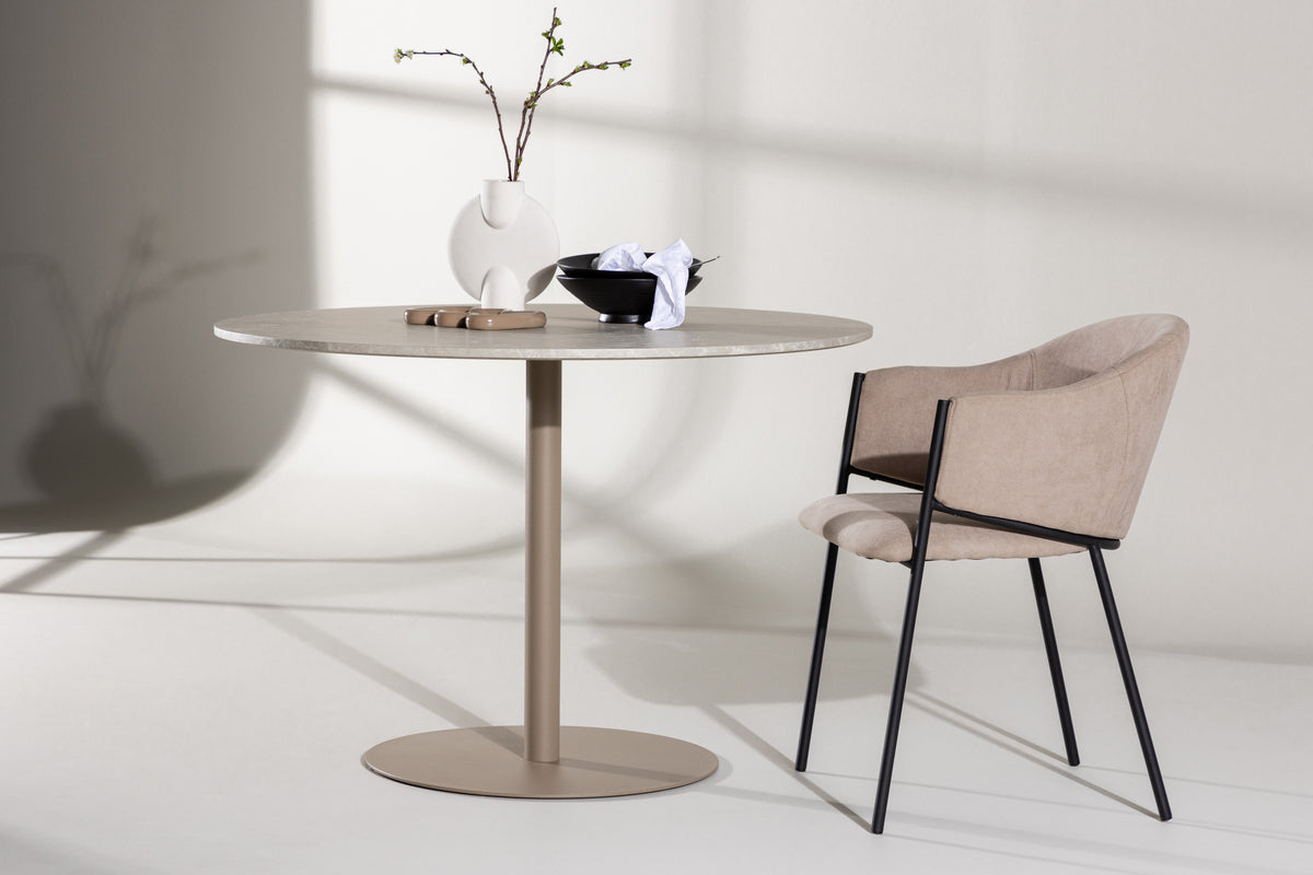 Lycke spisebrod, Ø110 cm  | Beige - Marmor look