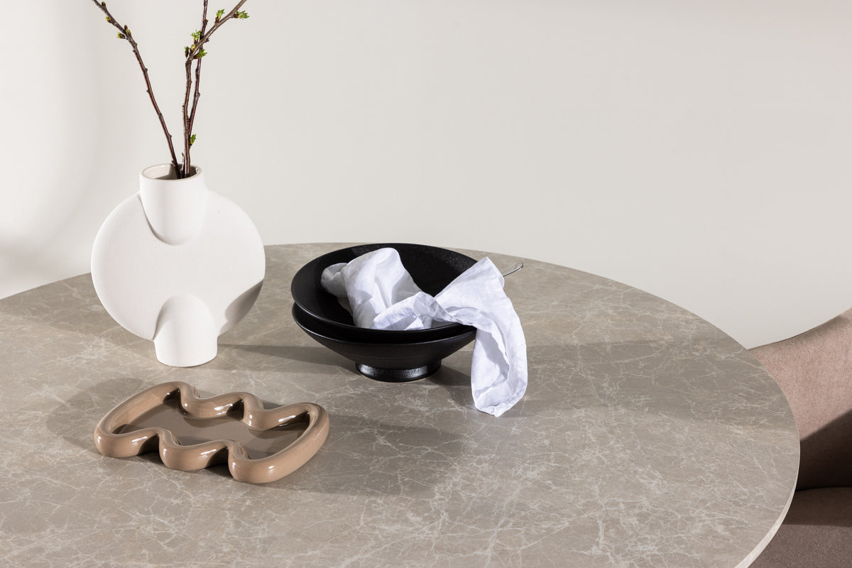 Lycke spisebord, Ø110 cm  | Beige - Marmor look
