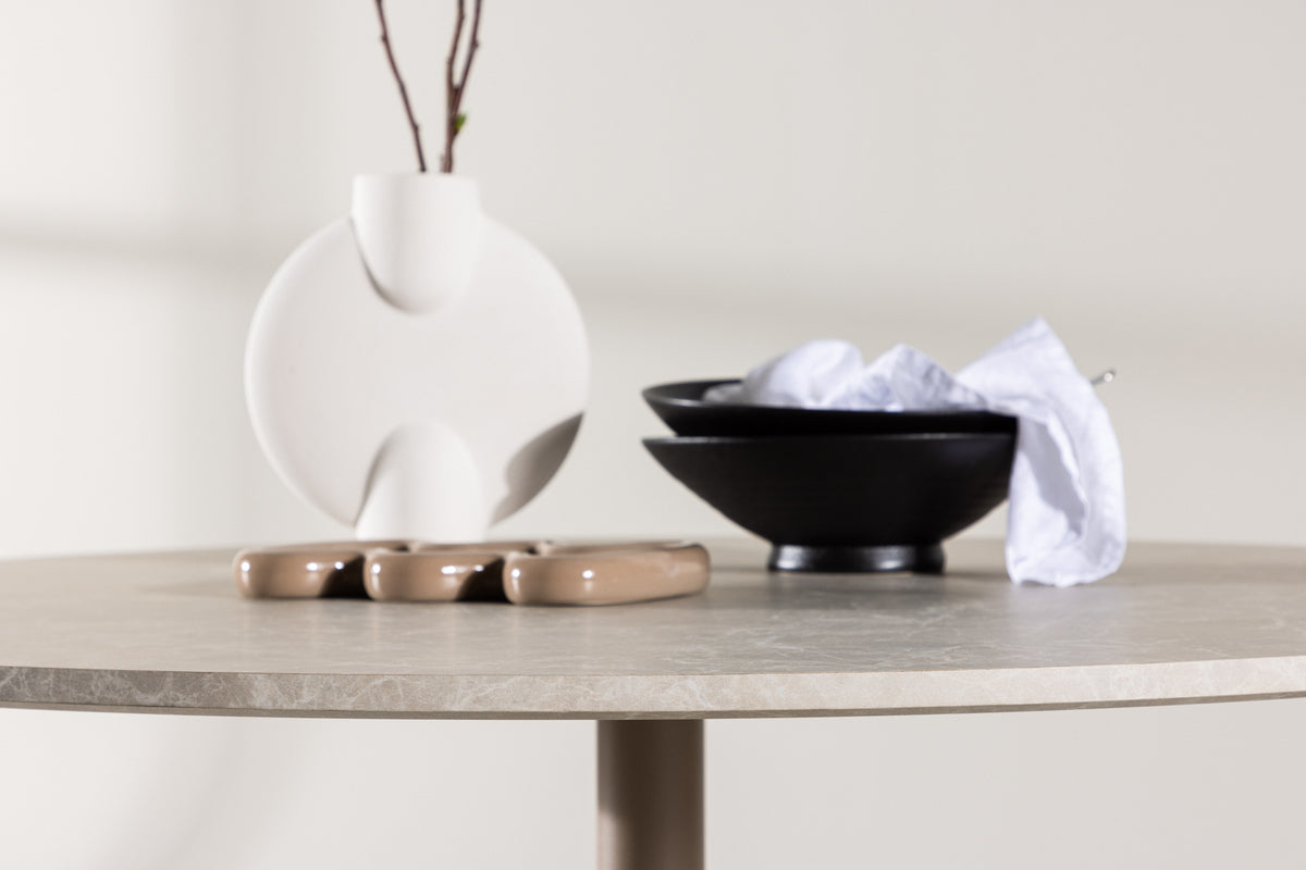 Lycke spisebrod, Ø110 cm  | Beige - Marmor look