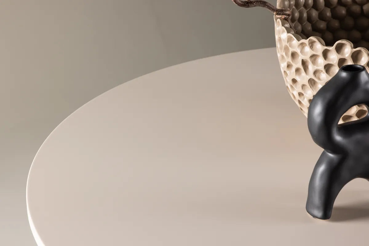 Olivia Spisebord, Ø110 cm | Beige hvid